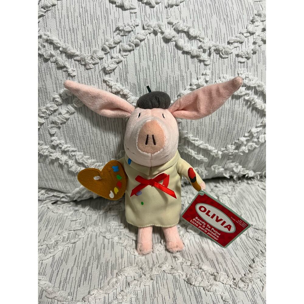Olivia The Pig Painter Artist Stuffed Animal plush